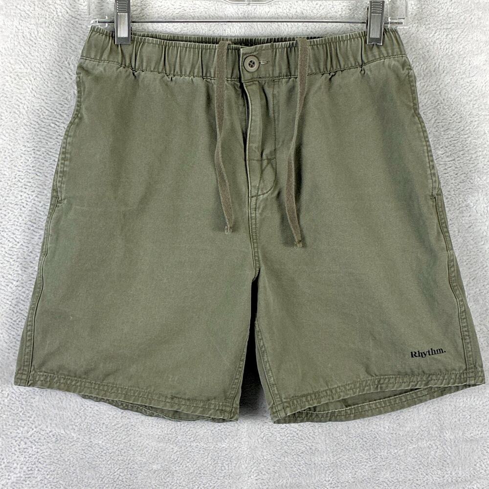 Rhythm Shorts Men 30 Green Drawstring Preppy Surf Beach Summer Resort Huckberry